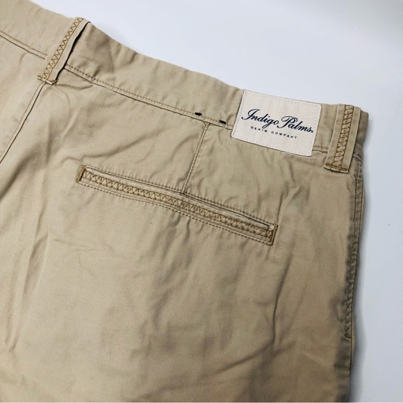 Indigo Palms Denim Company Mens Light Khaki Shorts Soft Material Zig Zag Sz 40 - Picture 10 of 13